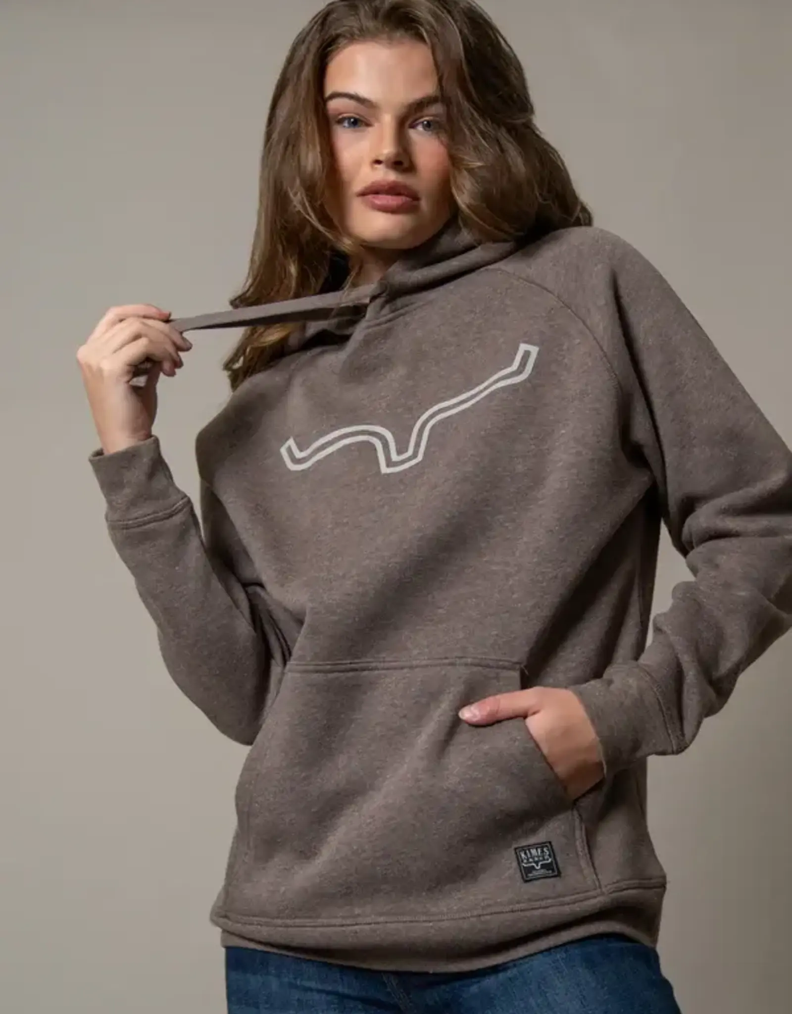 Kimes Womens Heather Brown Outlier Pullover Hoodie