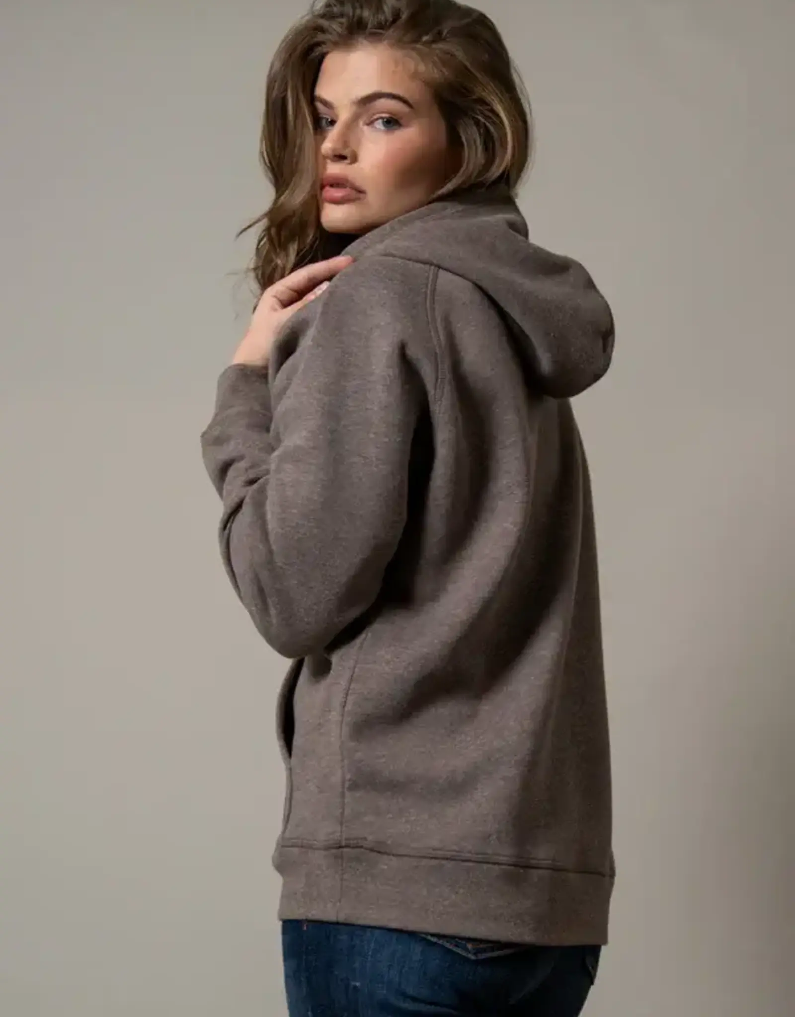 Kimes Womens Heather Brown Outlier Pullover Hoodie