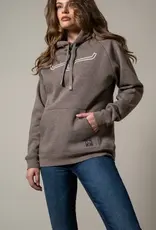 Kimes Womens Heather Brown Outlier Pullover Hoodie
