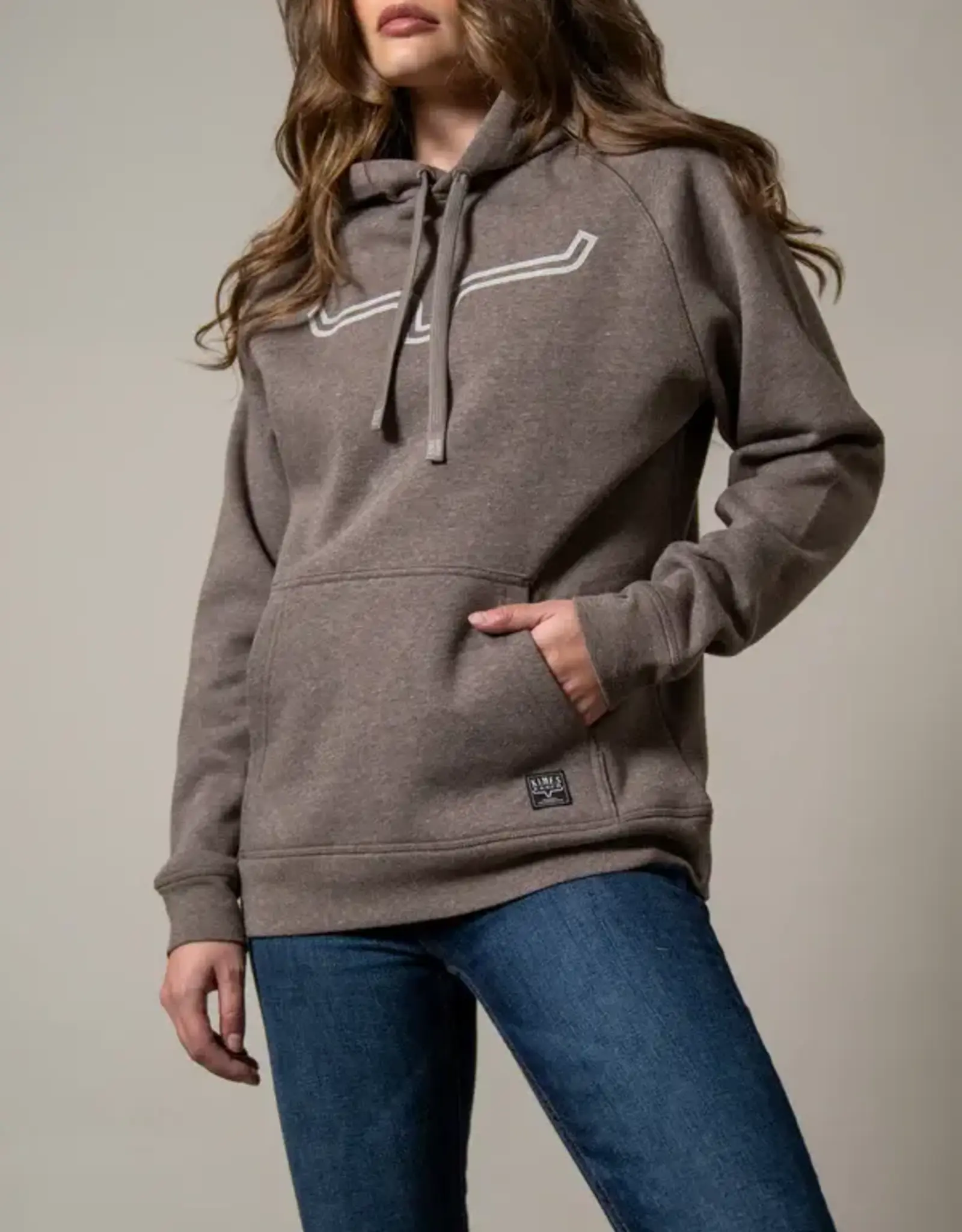 Kimes Womens Heather Brown Outlier Pullover Hoodie