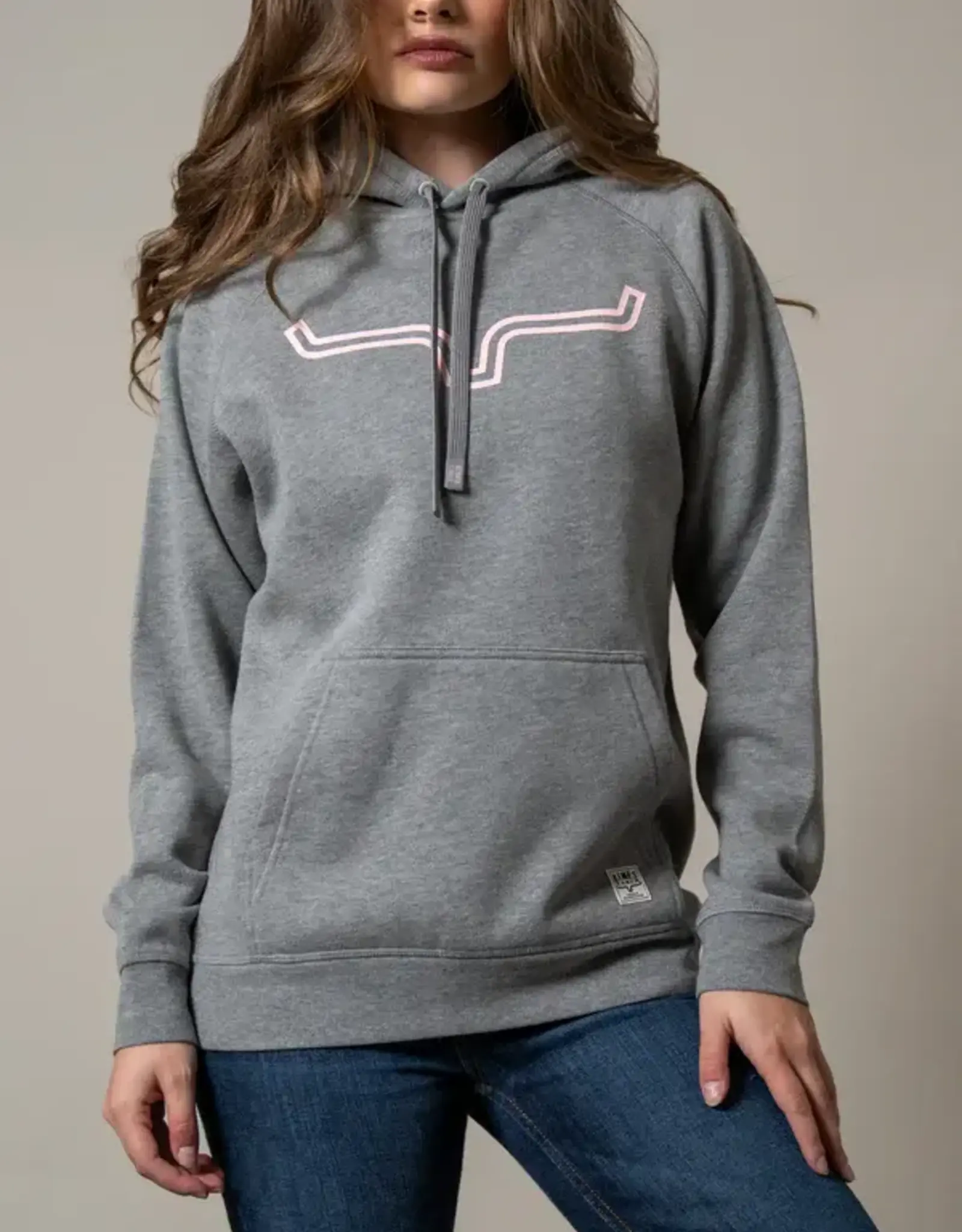 Kimes Womens Heather Grey Outlier Pullover Hoodie