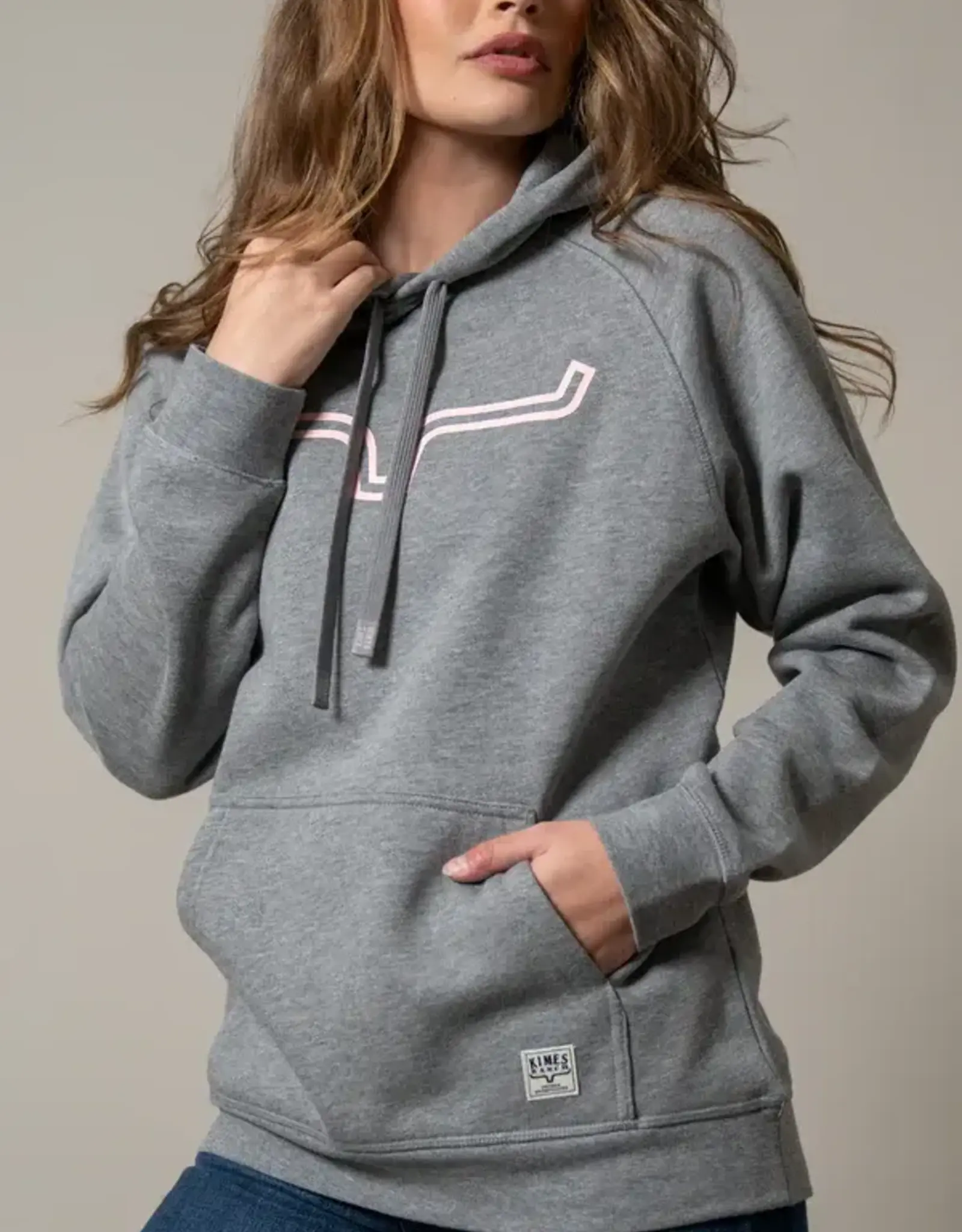 Kimes Womens Heather Grey Outlier Pullover Hoodie