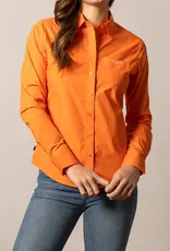 Womens Kimes Vintage Orange KR Team Long Sleeve Button Down Western Arena Shirt