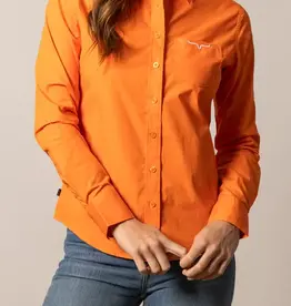 Womens Kimes Vintage Orange KR Team Long Sleeve Button Down Western Arena Shirt