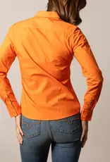 Womens Kimes Vintage Orange KR Team Long Sleeve Button Down Western Arena Shirt