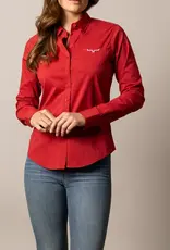 Womens Kimes Red KR Team Long Sleeve Button Down Western Arena Shirt