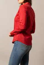 Womens Kimes Red KR Team Long Sleeve Button Down Western Arena Shirt