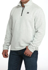Cinch Mens Cinch Grey Fleece Lined Quarter Zip Sweater S - 4X