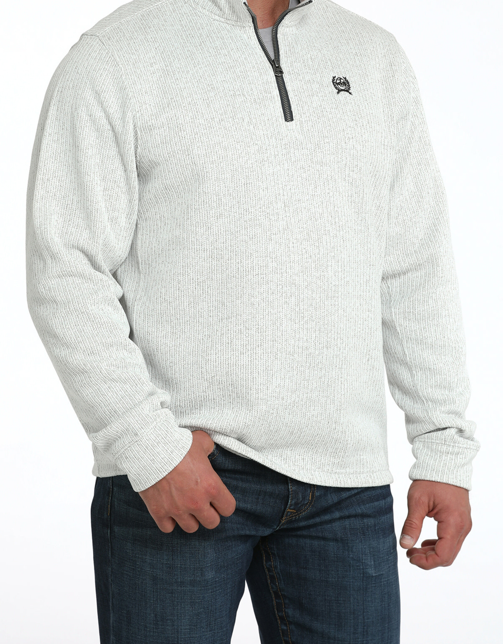 Cinch Mens Cinch Grey Fleece Lined Quarter Zip Sweater S - 4X