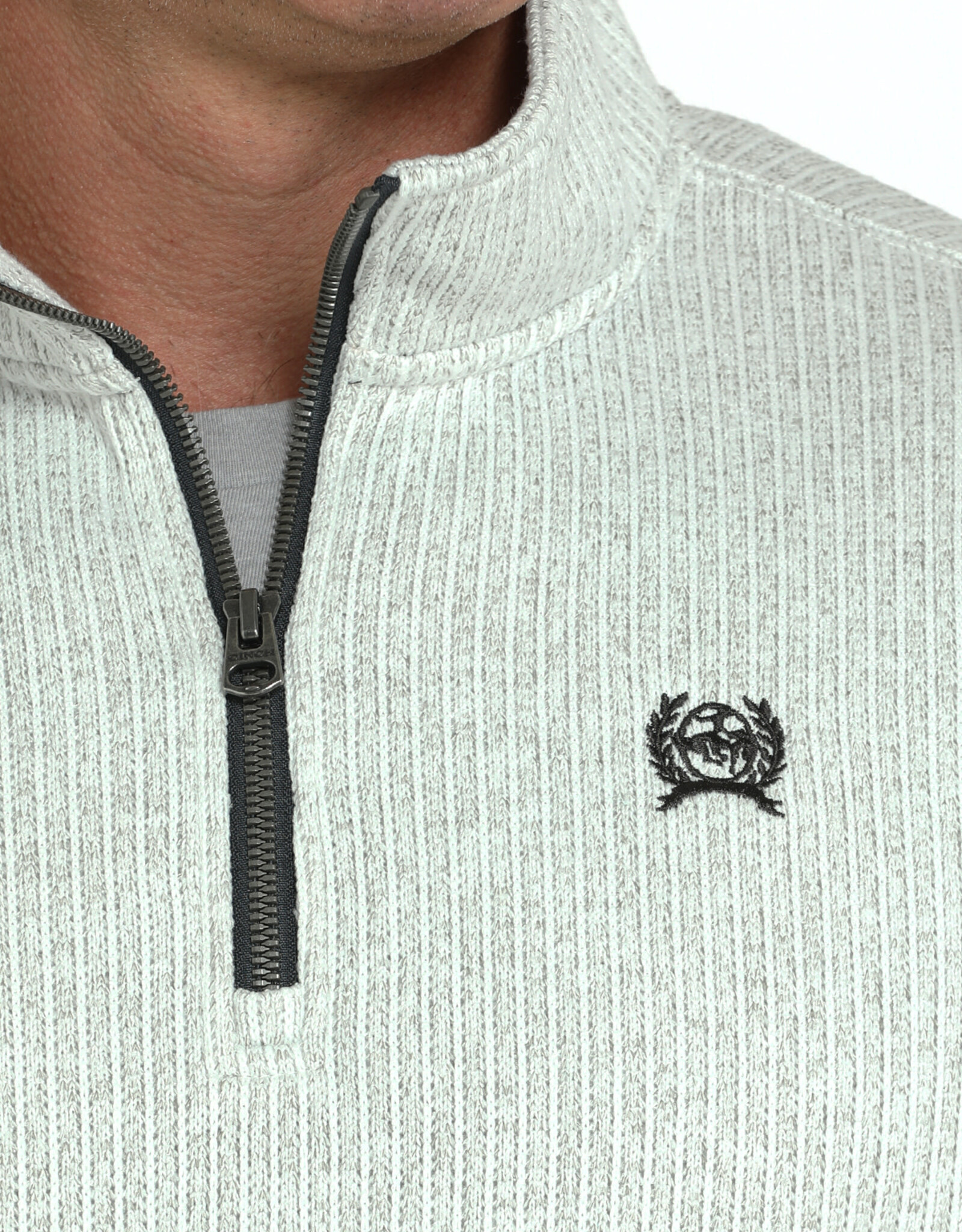 Cinch Mens Cinch Grey Fleece Lined Quarter Zip Sweater S - 4X