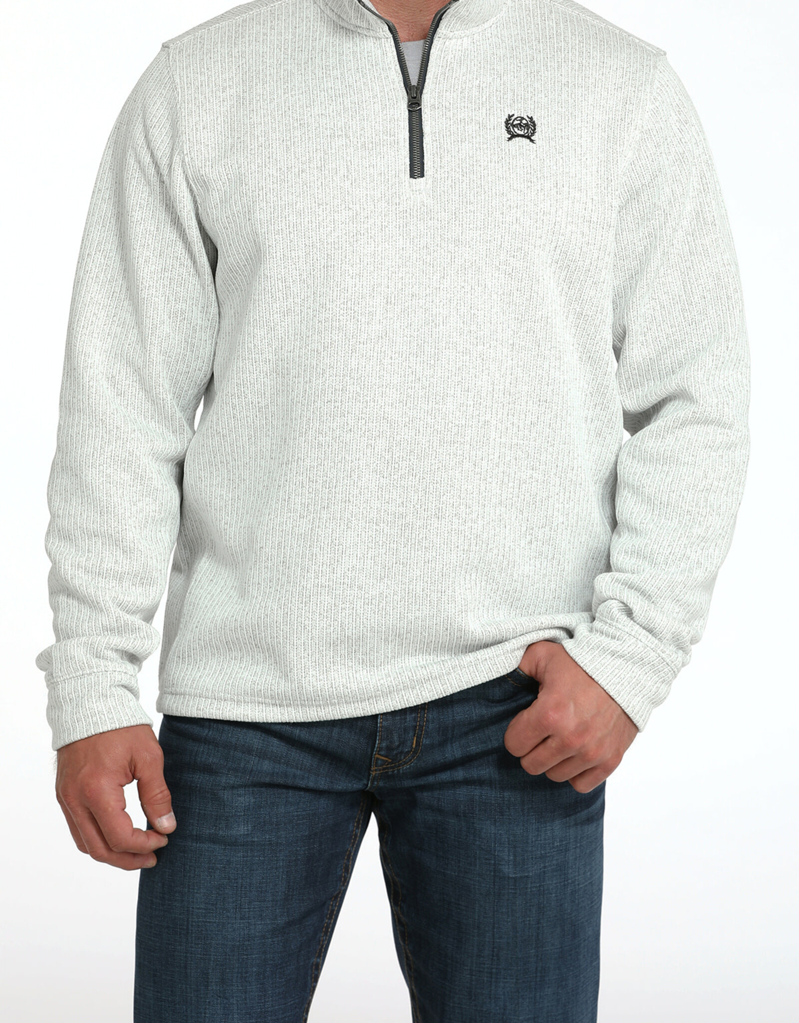 Cinch Mens Cinch Grey Fleece Lined Quarter Zip Sweater S - 4X