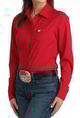 Cinch Womens Cinch Red Arenaflex Long Sleeve Button Arena Shirt