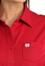 Cinch Womens Cinch Red Arenaflex Long Sleeve Button Arena Shirt