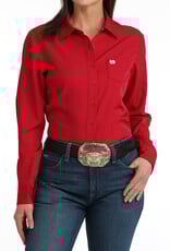 Cinch Womens Cinch Red Arenaflex Long Sleeve Button Arena Shirt