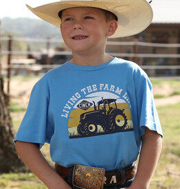 Cinch Boys Cinch Living The Farm Life Blue Short Sleeve T Shirt