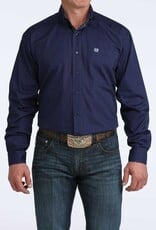 Cinch Mens Classic Cinch Dark Royal Blue Solid Long Sleeve Western Button Shirt