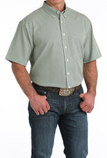 Cinch Mens Cinch Green Print Short Sleeve Arena Flex Western Button Shirt