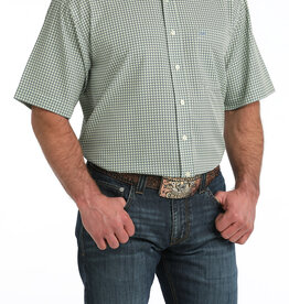 Cinch Mens Cinch Green Print Short Sleeve Arena Flex Western Button Shirt