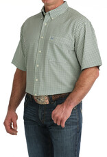 Cinch Mens Cinch Green Print Short Sleeve Arena Flex Western Button Shirt