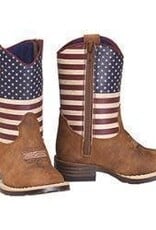 Toddler Jacob Brown RWB Flag Top Western Cowboy Boot