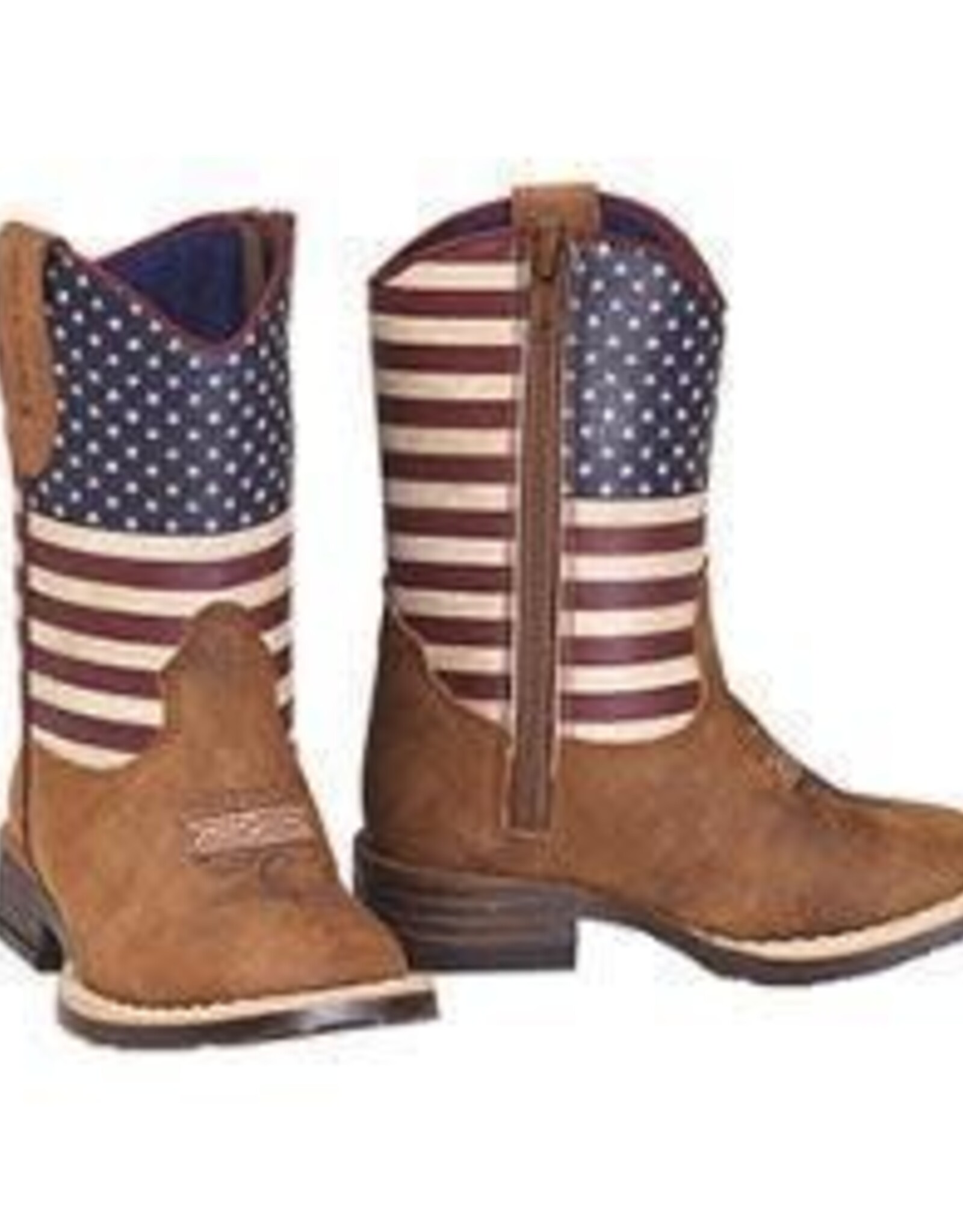 Toddler Jacob Brown RWB Flag Top Western Cowboy Boot