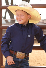 Cinch Boys Cinch Solid Dark Royal Blue Long Sleeve Button Western Shirt