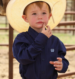 Cinch Boys Toddler Cinch Solid Dark Royal Blue Long Sleeve Western Button Shirt