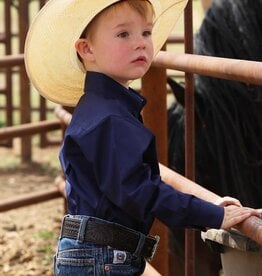 Cinch Boys Infant Cinch Solid Dark Royal Blue Long Sleeve Western Button Shirt