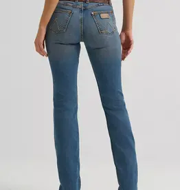 Womens Wrangler Retro Mae Mid Rise Med Stonewash