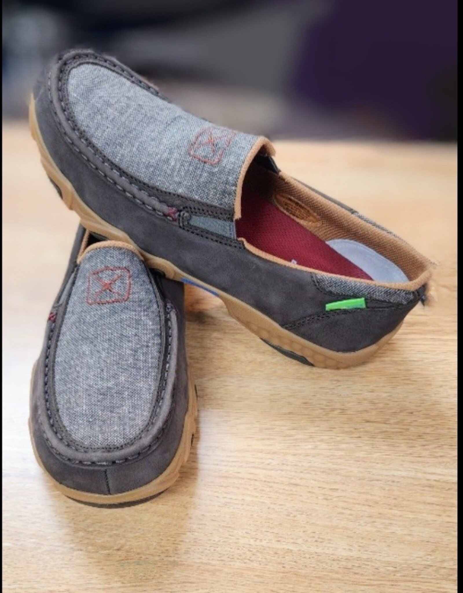 Mens Twisted X Eco Dust and Cocoa Slip On Driving Moc