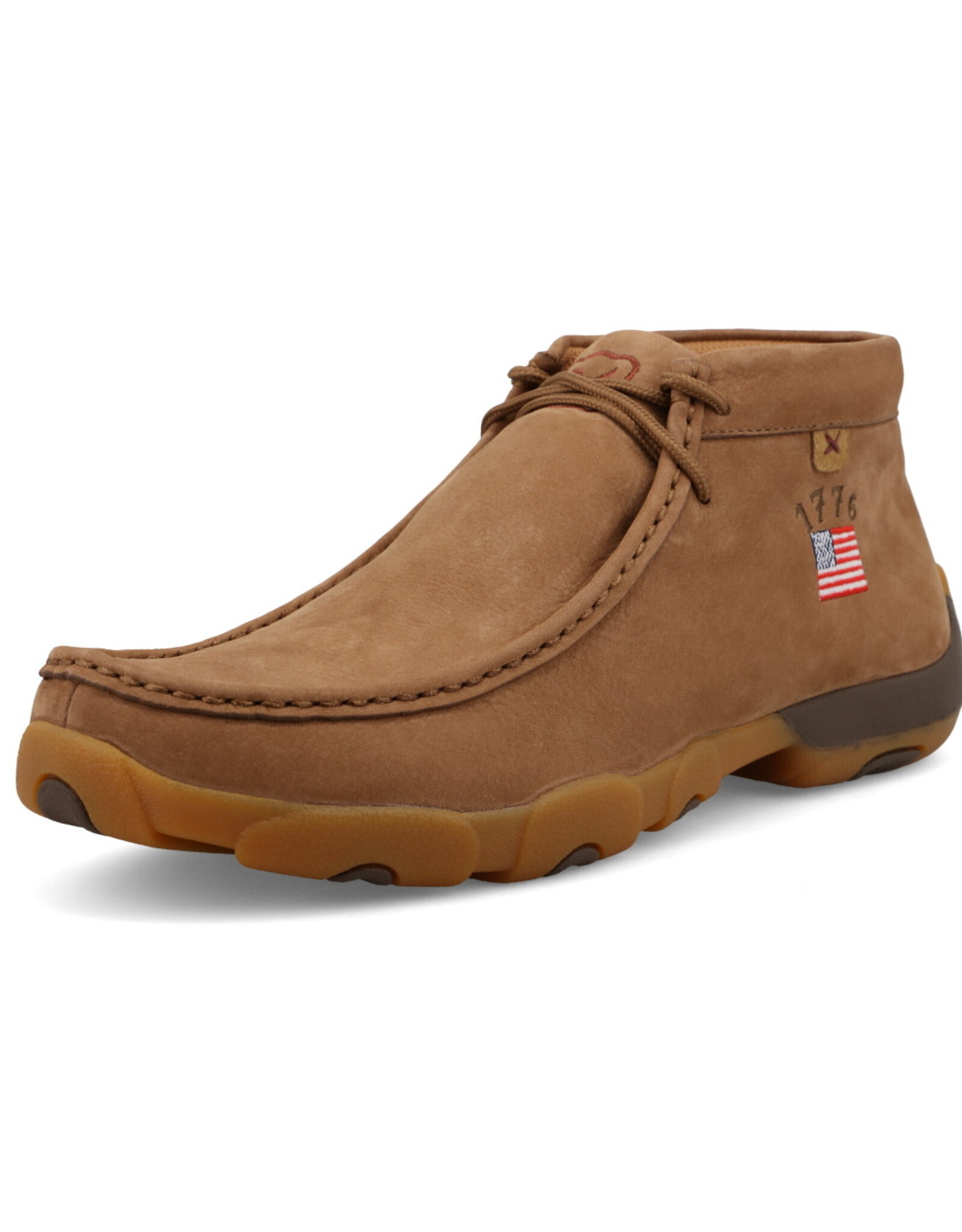 Mens Camel American Flag Twisted X Driving Moc