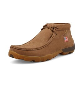 Mens Camel American Flag Twisted X Driving Moc