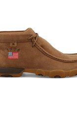 Mens Camel American Flag Twisted X Driving Moc