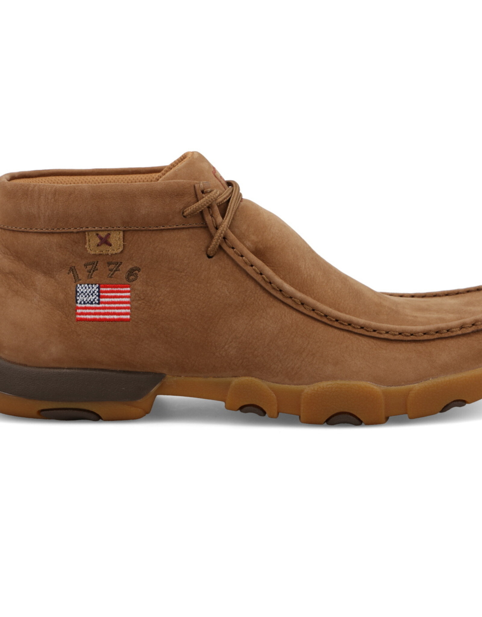 Mens Camel American Flag Twisted X Driving Moc