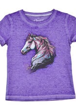 Cowgirl Hardware Purple Watercolor Horse Head Short Sleeve T Shirt