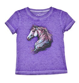 Cowgirl Hardware Purple Watercolor Horse Head Short Sleeve T Shirt