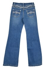 Girls Embroidered Peak Design Boot Cut Western Denim Jeans