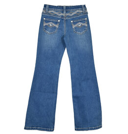 Girls Embroidered Peak Design Boot Cut Western Denim Jeans