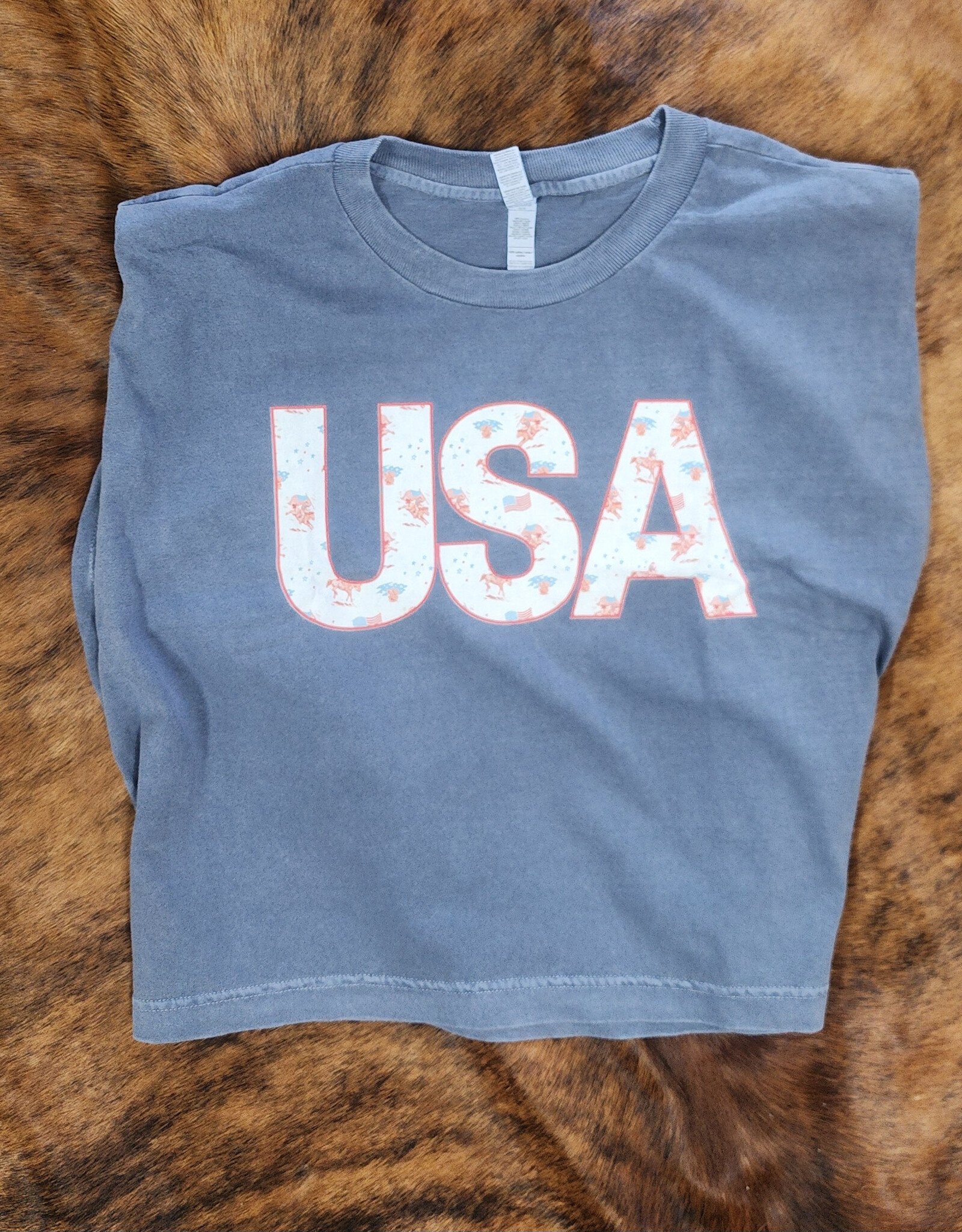 Arrow F Womens Rodeo USA Western Graphic Muscle Tank