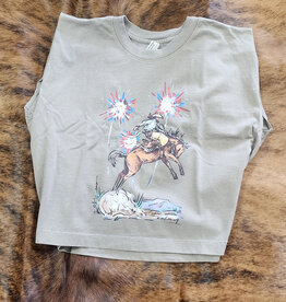Arrow F Womens Rodeo Firecracker Western Graphic Muscle Tank