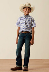 Ariat Boys Ariat White Baxter Southwest Button Short Sleeve Shirt
