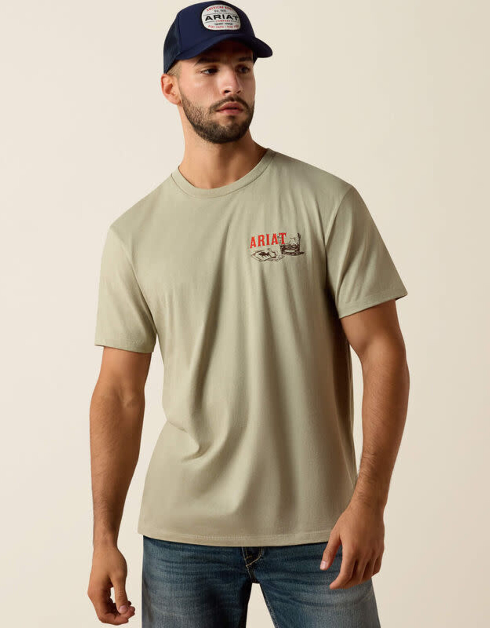 Ariat Mens Ariat Whisky Uno Classic Fit Short Sleeve T-Shirt