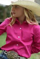 Girls Cruel Girl Solid Fuchsia Pink Long Sleeve Button Western Show Shirt