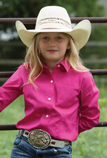 Girls Cruel Girl Solid Fuchsia Pink Long Sleeve Button Western Show Shirt