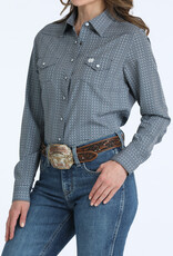 Cinch Womens Cinch Light Blue Arena Flex Long Sleeve Snap Shirt