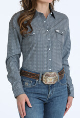 Cinch Womens Cinch Light Blue Arena Flex Long Sleeve Snap Shirt