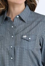 Cinch Womens Cinch Light Blue Arena Flex Long Sleeve Snap Shirt