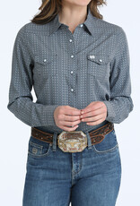 Cinch Womens Cinch Light Blue Arena Flex Long Sleeve Snap Shirt