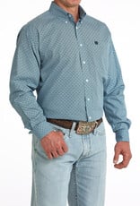 Cinch Mens Classic Cinch Dark Blue Print Long Sleeve Western Button Shirt
