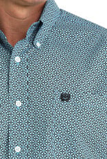 Cinch Mens Classic Cinch Dark Blue Print Long Sleeve Western Button Shirt